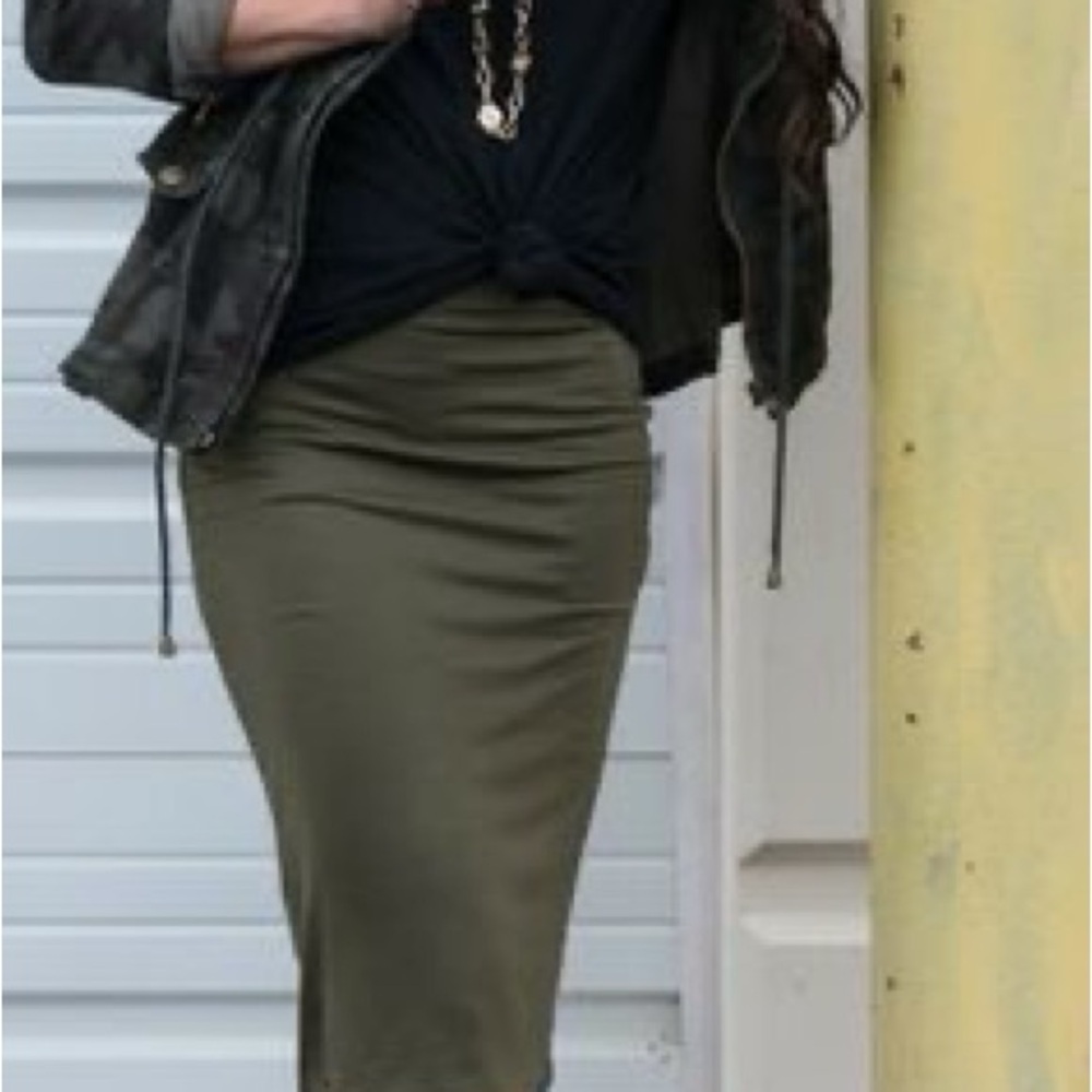 Olive Green Women's Pencil Skirt
